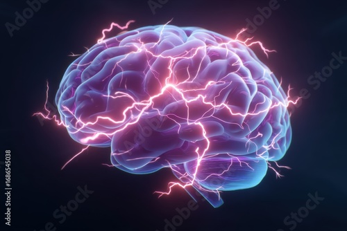 Human Brain with Electrical Activity