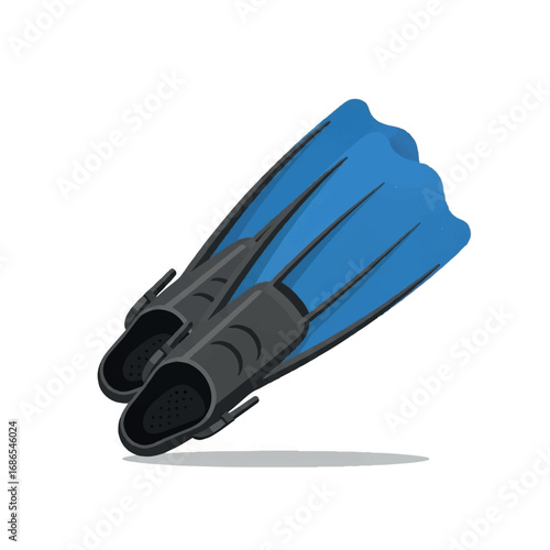 Blue and Black Diving Fins for Underwater Exploration.