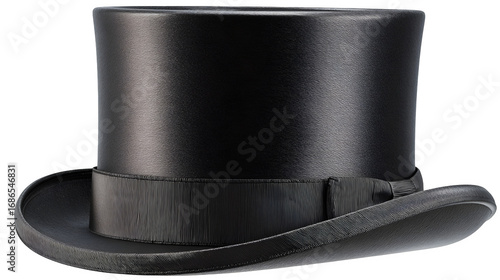 HD realistic black English top hat isolated on white png
