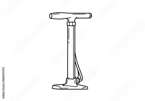 Bike pump illustration for cycling, travel, and outdoor adventures, perfect for sports and fitness
