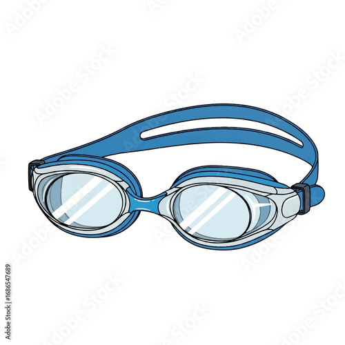 Blue Swimming Goggles for Water Sports and Aquatic Activities.
