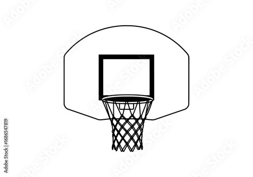 Sleek basketball hoop design ready for game time and slam dunks with vector precision