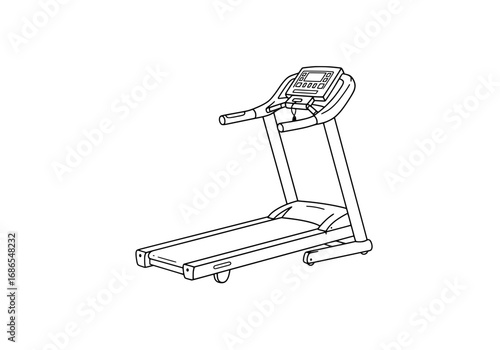 Stylish treadmill illustration perfect for fitness websites and healthy lifestyle blogs promotion