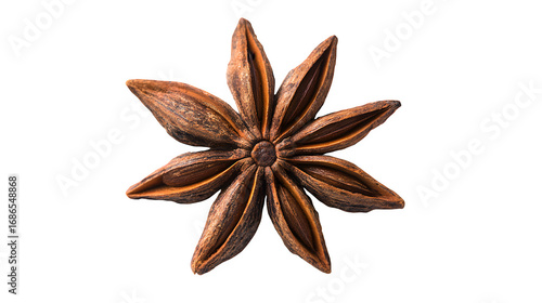 Fototapeta Naklejka Na Ścianę i Meble -  single star anise spice top view isolated on white