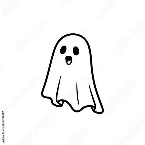 Charming Ghostly Spirit for Halloween Celebration and Spooky Season Fun, Original Vector Graphic
