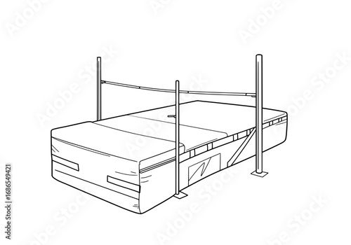 Dynamic high jump equipment illustration for sports training and athletic competition visuals