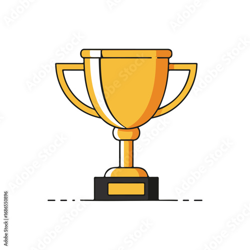 Championship competition trophy groovy cartoon design 3