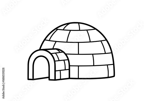 Cozy igloo illustration, perfect for winter projects, educational materials or arctic themed designs
