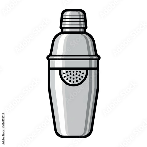 Cocktail Shaker Bar Tool Illustration.