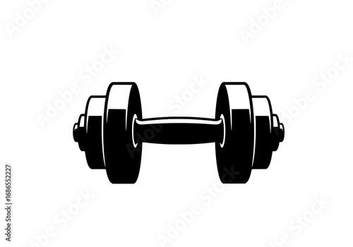 Strong dumbbell ready for intense workout sessions, promote fitness and healthy lifestyle choices now