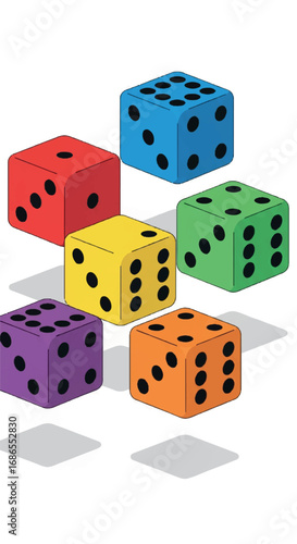Colorful Dice Collection for Gaming and Chance.
