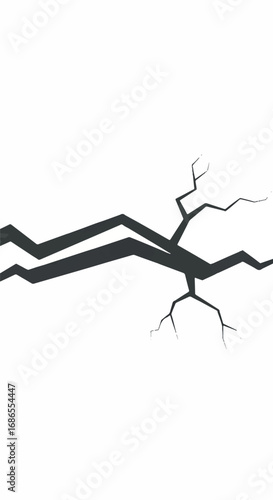 Cracked surface or wall with a jagged break line.