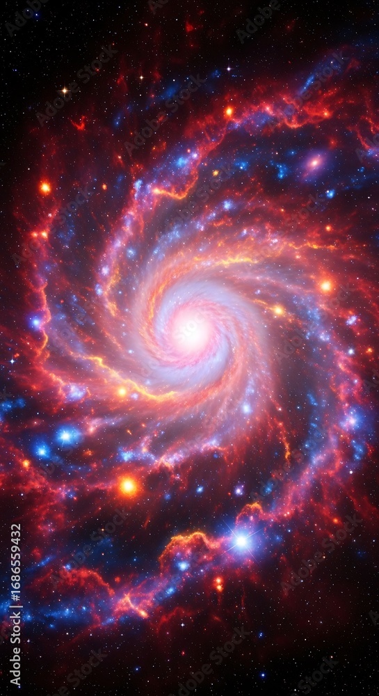 Fototapeta premium Celestial vortex of radiant energy: An exploration into the vastness of cosmic realms