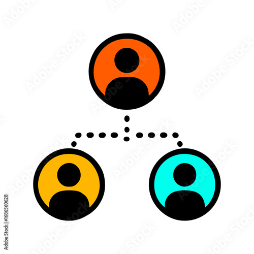 Profile Icons Connected with Dotted Lines for Social Network Concept