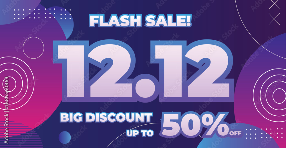 Fototapeta premium Flash Sale Banner 12.12