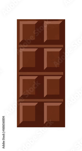 Delicious Dark Chocolate Bar Isolated on White Background.