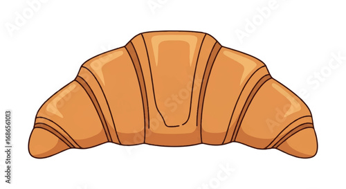 Delicious golden brown croissant pastry for breakfast.