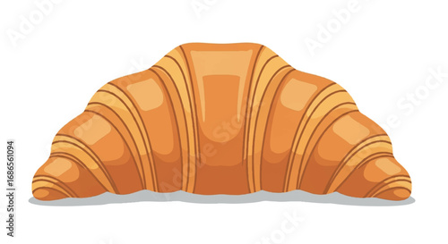 Delicious Golden Croissant Pastry Illustration.