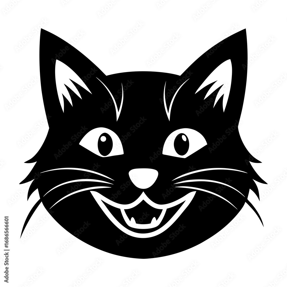 Obraz premium smiling cat face vector 