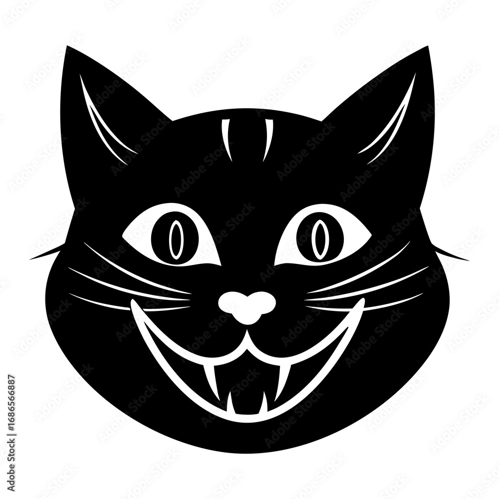Obraz premium smiling cat face vector 