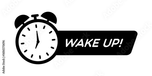 Vector Wake Up Label Banner