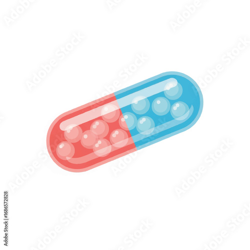 Medical Capsule with Colorful Pellets.