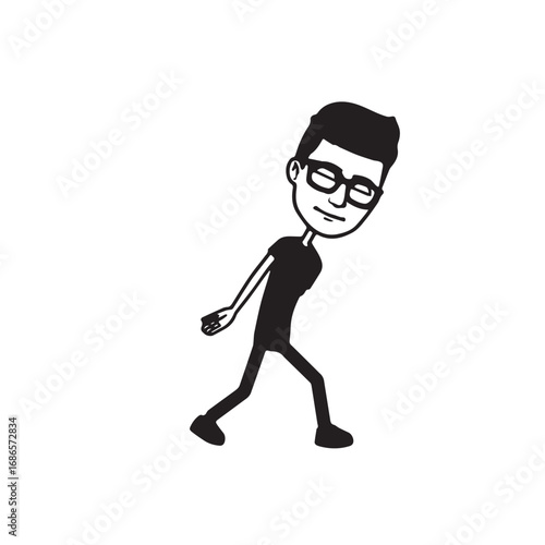 Handsome Man Black and White Illustration Vector Image Male Portrait Fashion Sketch Line Art Design