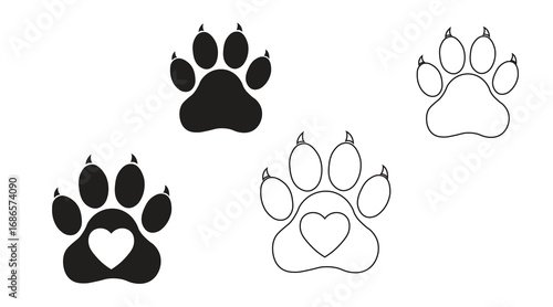 Diverse paw print designs showcasing love and animal companionship