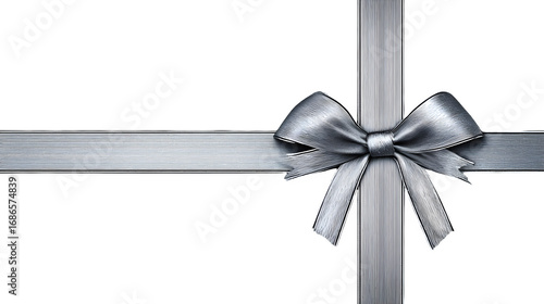 HD realistic silver gift card template with fine line detail isolated on white