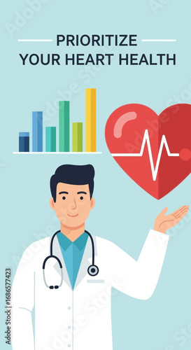 Prioritize Heart Health A Doctor's Guide to a Healthy Heart with Illustrated Graphics