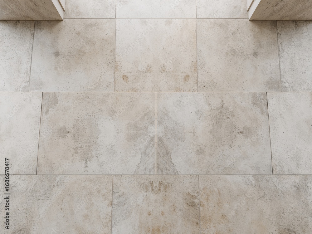 Naklejka premium Abstract Stone Floor Textured, Light Beige and Gray, with Minimalist Architectural Elements.