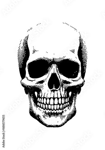 skull halftone Illustration
