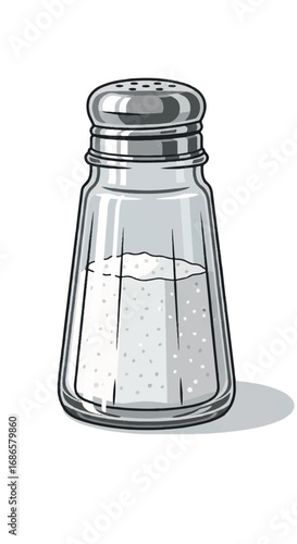 Salt Shaker with White Background.
