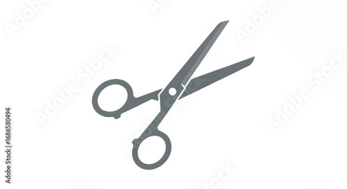 Simple gray scissors isolated on a white background.