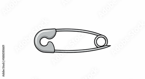 Simple Safety Pin Illustration.