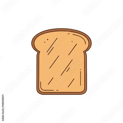 Simple Slice of Bread Illustration.