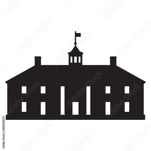 Mount Vernon silhouette vector, historic american landmark illustration