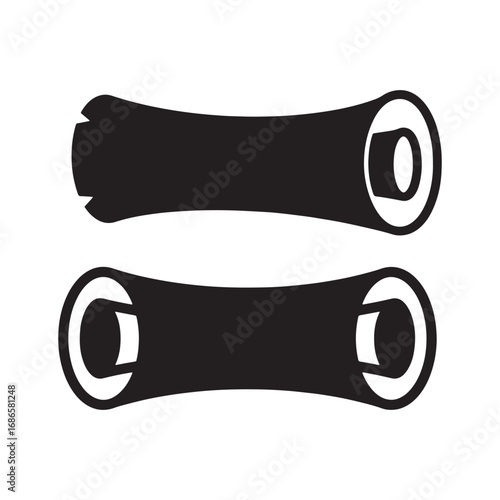 Parchment scroll silhouette vector set, rolled paper manuscript illustration