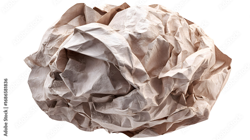 Obraz premium HD realistic crumpled paper ball isolated on white png