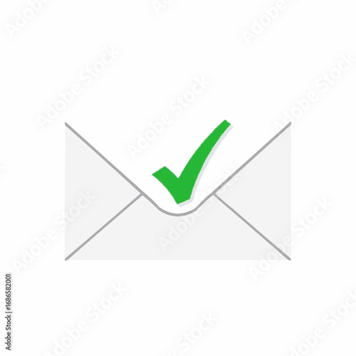 Email envelope icon with green check mark symbolizing confirmation  