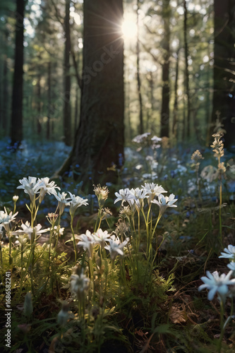 autumn forest in the morning