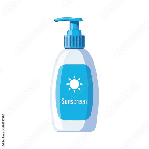 Sunscreen Lotion Bottle with Pump Dispenser.