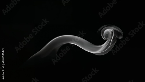 Ethereal Swirls on Obsidian. A Delicate Dance of Light and Shadow, A Whisp of Mystery.