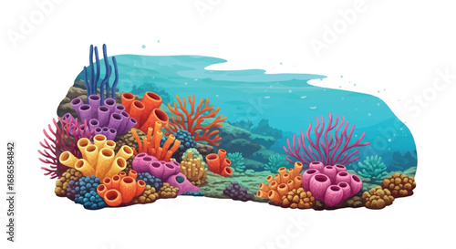 Vibrant Underwater Coral Reef Ecosystem.