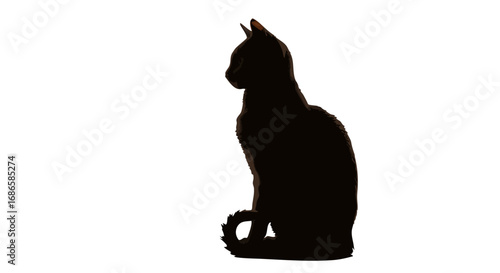 Minimalist Vector SVG Illustration of Silhouette of a Sitting Cat in Black Flat Style for Web and Digital Design