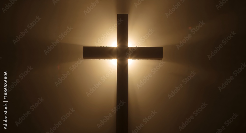 Naklejka premium Luminous Shape in Amber Haze Abstract Form with Light Emanating from the Center.