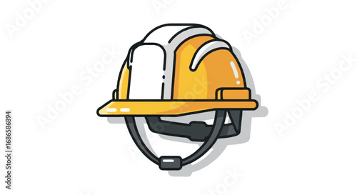 Yellow Hard Hat Safety Equipment Illustration.