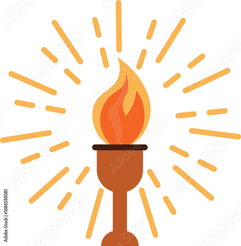Fire torch sign vector shape