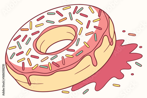 Glazed Donut with Rainbow Sprinkles and Icing