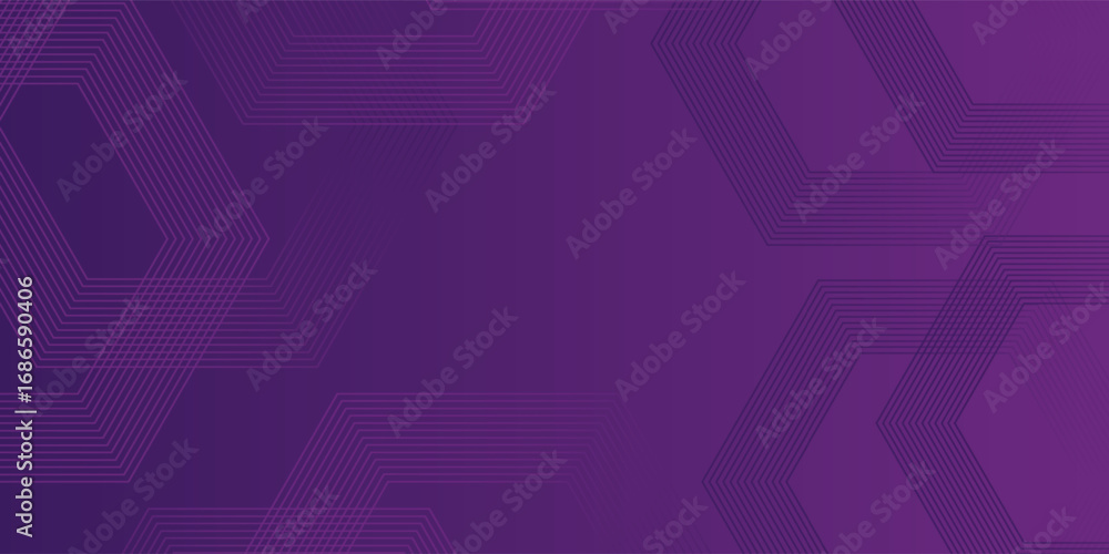 Fototapeta premium Abstract hexagon purple gradiet background. Futuristic digital concept. Technology digital.